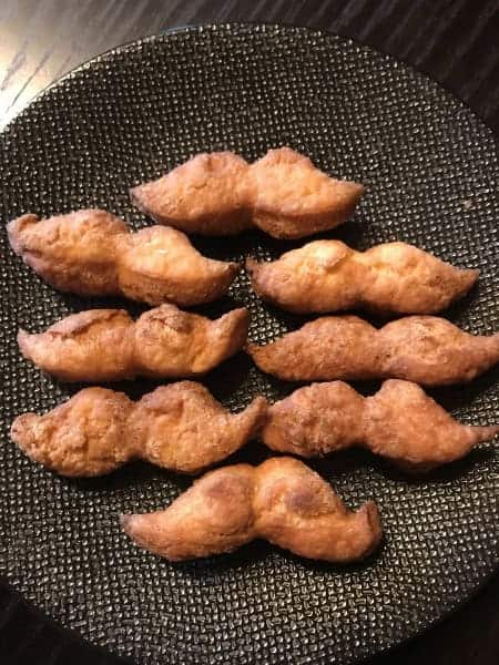 Doughnuts in the shape of a moustache
