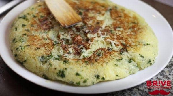 Recipe for millassou, a potato pancake