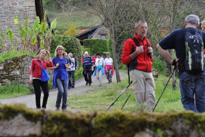 Vue sur un groupe de marcheurs