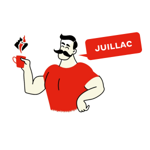 Personnage illustrant les relais d'accueil touristiques de Juillac