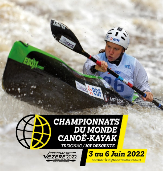 Poster for the canoe kayak world championship from June 4 to 6, 2022