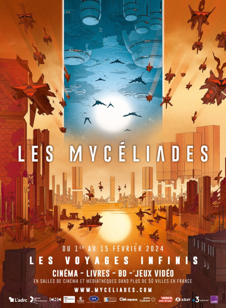 Affiche voor het sciencefictionfestival Myceliades 2024