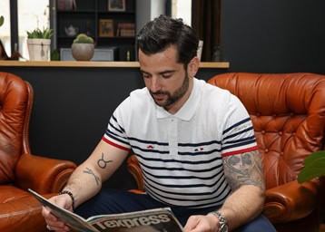Polo de manga corta La Marinière Française en colaboración con la marca 100% Gaillard