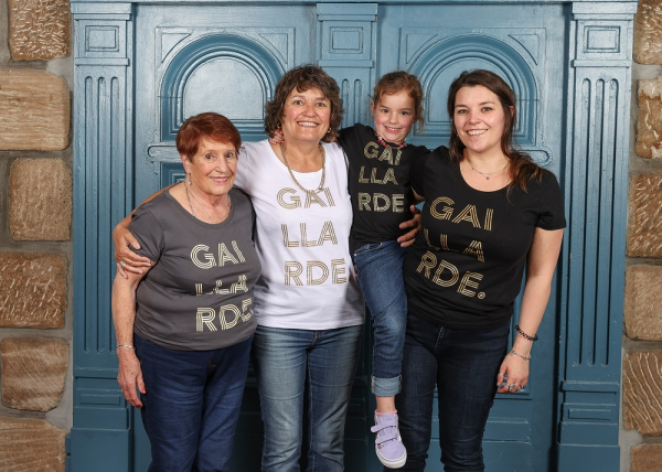 Three generations of mothers wearing the 100% Gaillard brand on Mother's Day.