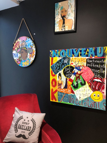 Exposition de peintures de l'artiste Cacou à la Boutique 100% Gaillard