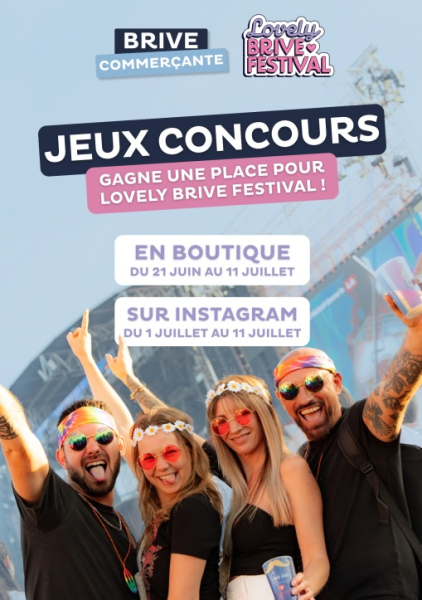 Affiche jeu concours entre Lovely BF et Brive commerçante