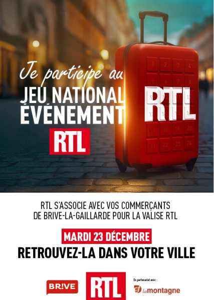 ©DR La valise RTL sera cachée à Brive le 23 décembre 2025.