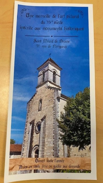 Dépliant de l eglise de St Meard de Drone en Dordogne