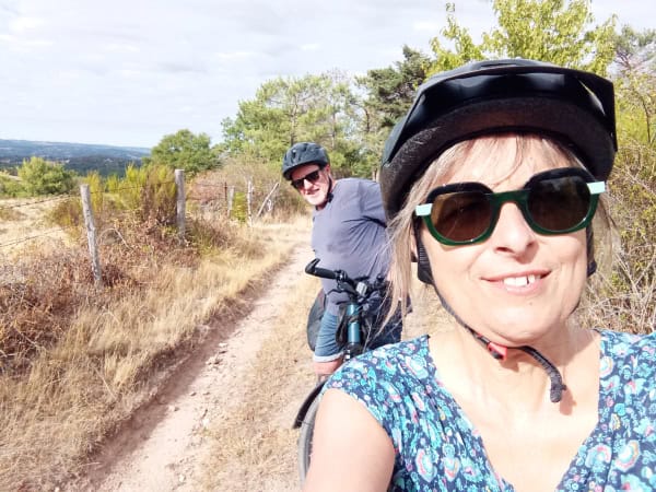 Vue de Nathalie et son mari qui ont décidé de visiter le sud de la Corrèze à vélo.