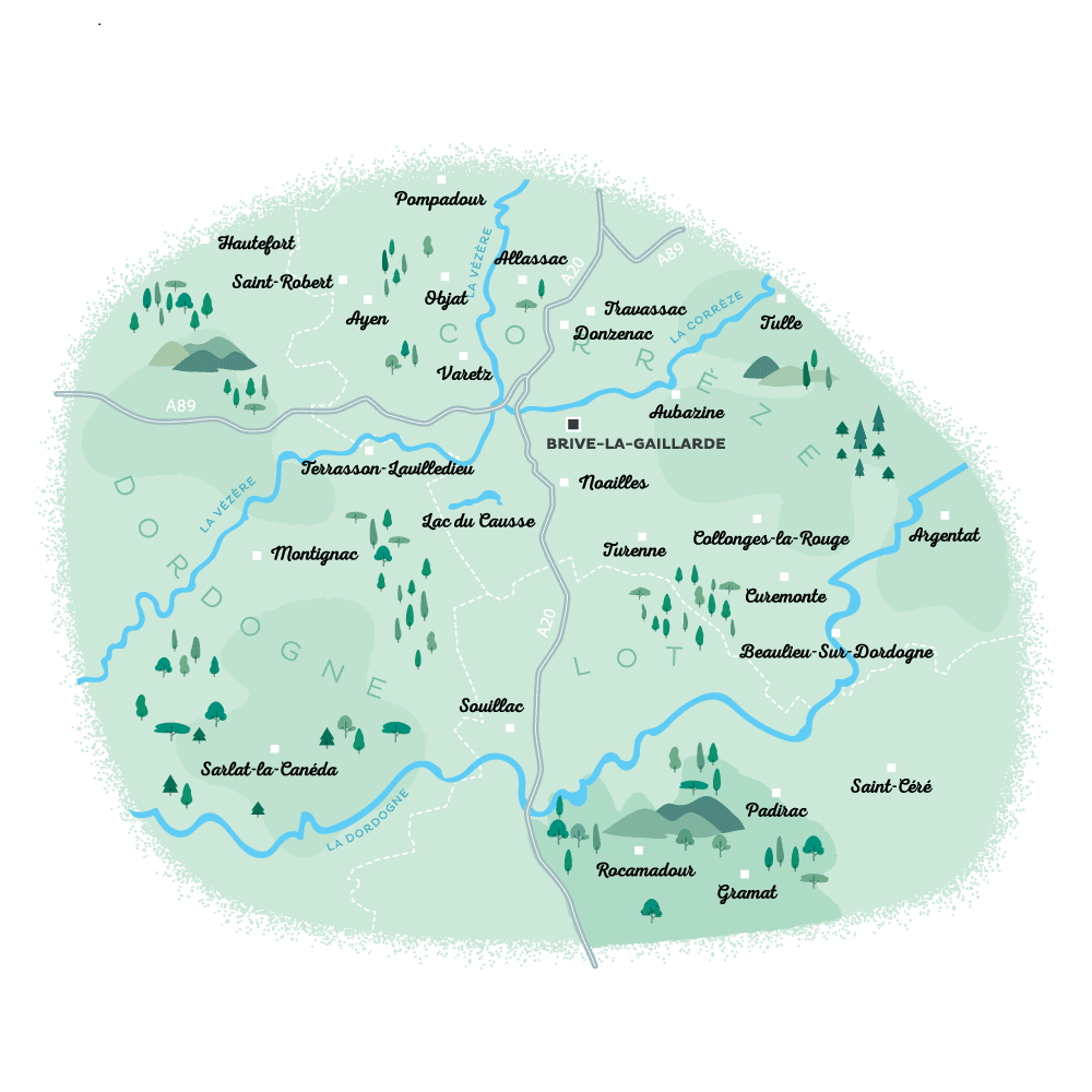 fond de carte Brive et ses environs